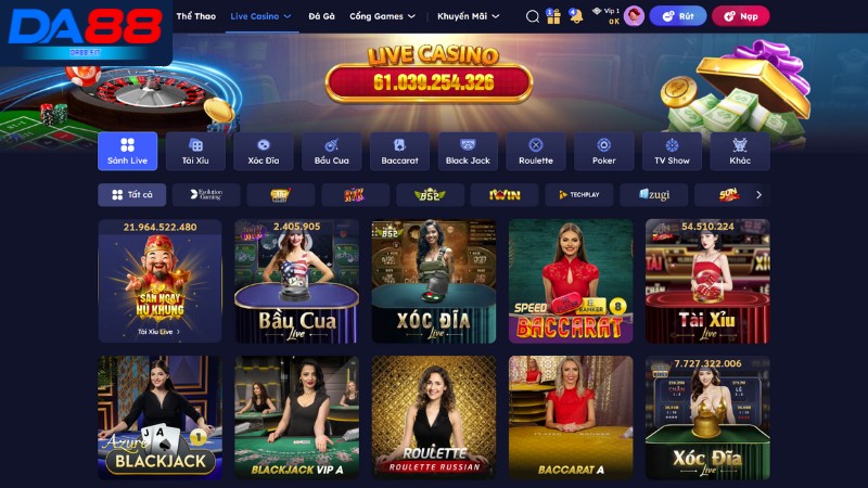 Cập nhật các trò chơi casino DA88 hấp dẫn người chơi hiện nay Cập nhật các trò chơi casino DA88 hấp dẫn người chơi hiện nay